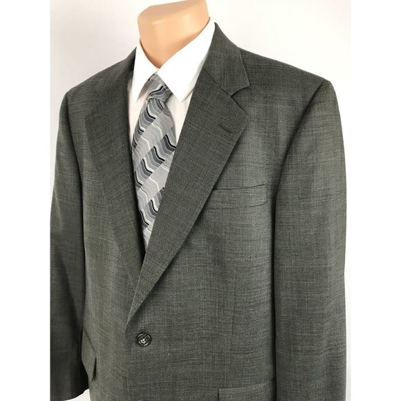 Jos.A.Bank Men's 43 Regular Suit Jacket 2 Button Glen Plaid Windowpane / 5L51 - Picture 1 of 10